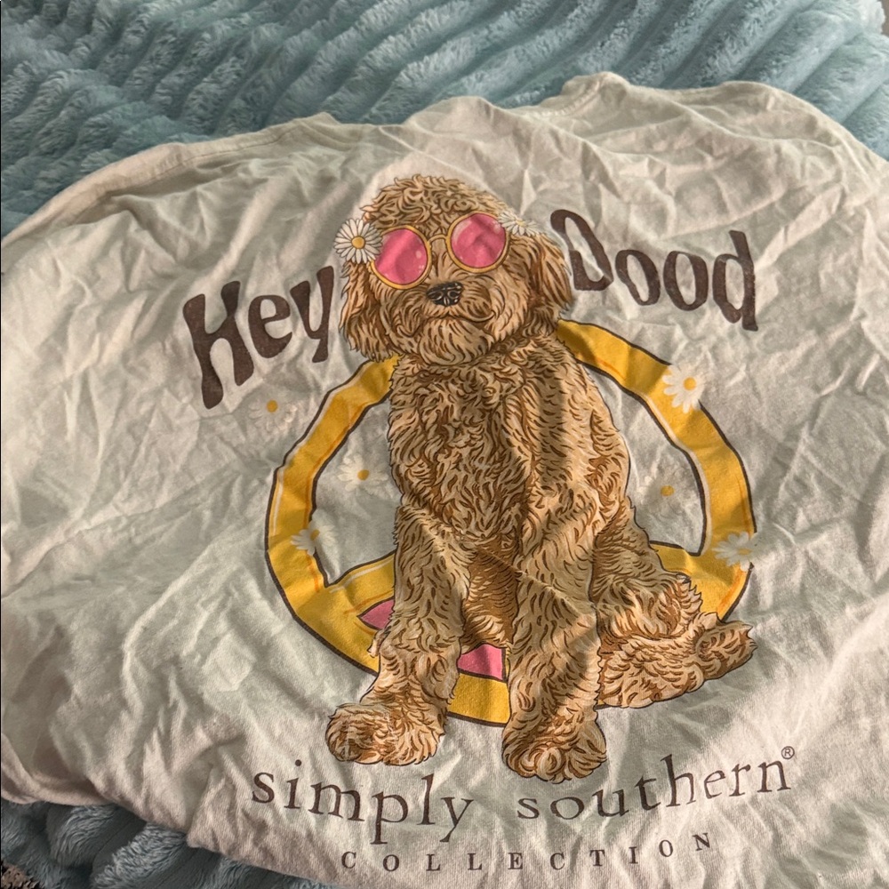 Simply Southern Doodle Dog Tee with Pink and Yellow Accents